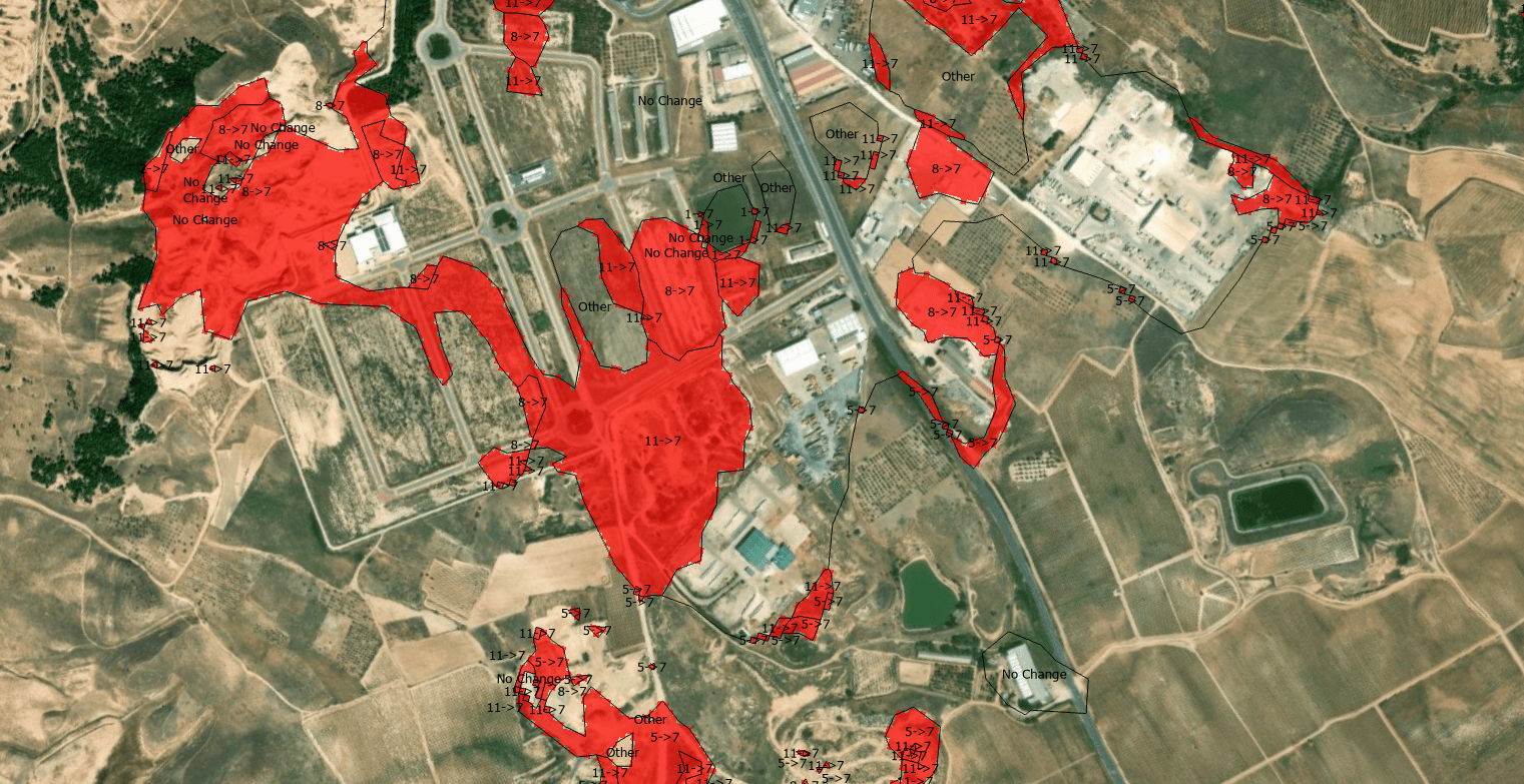 Built Area highlighted zoom in and labels